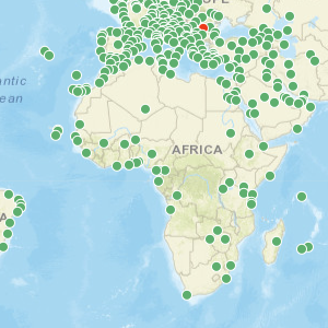 Map of airports in Africa