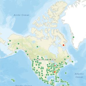 Map of airports in North America