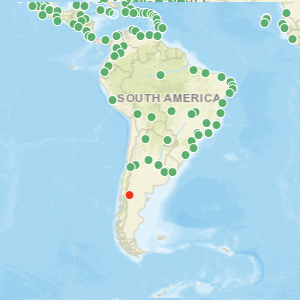 Map of airports in South America