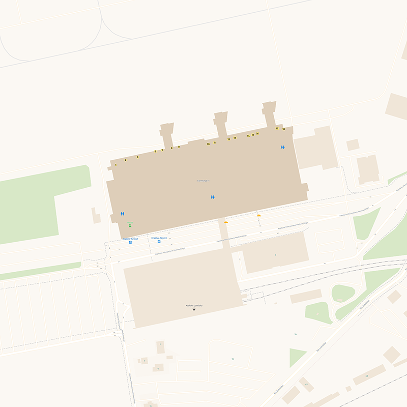Kraków John Paul II International Airport terminal map
