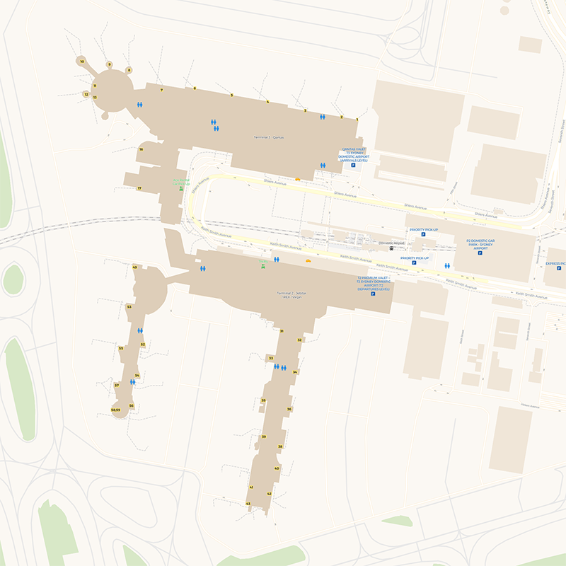 Kingsford Smith International Airport terminal map
